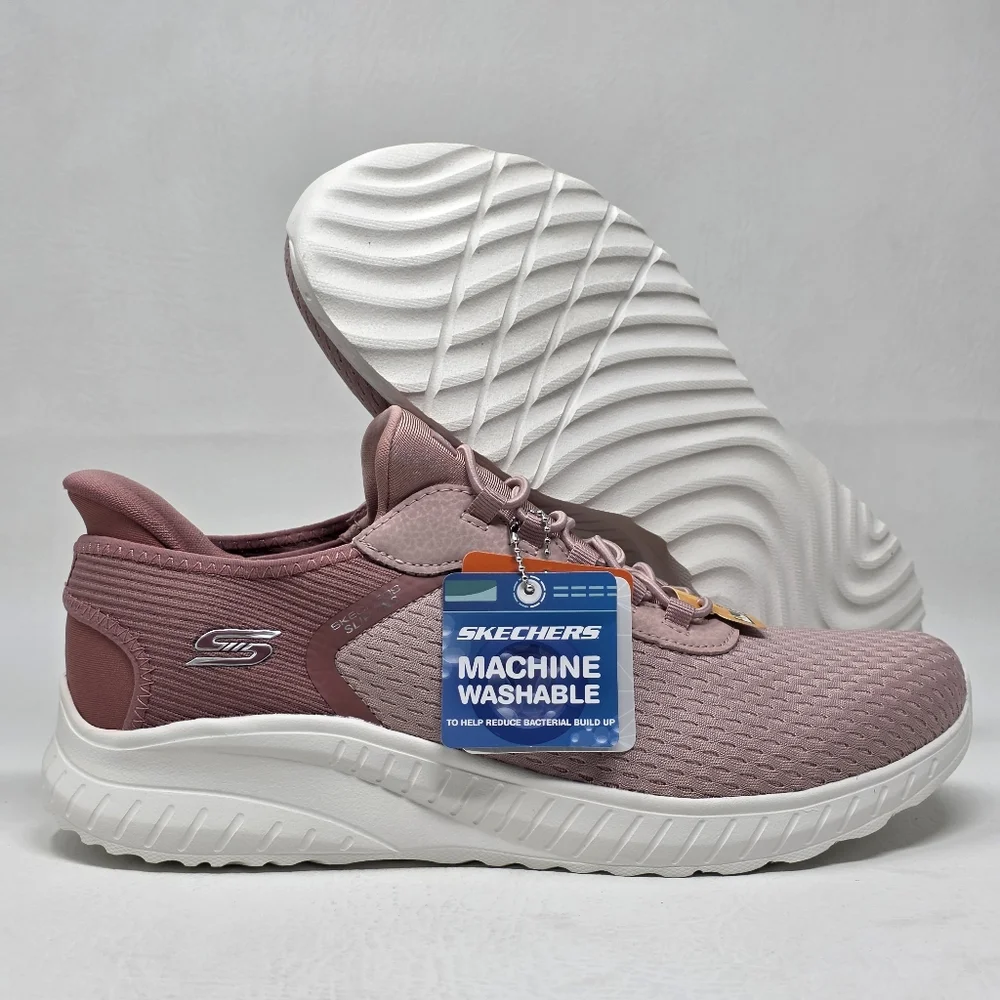 Skechers Bobs Sport Squad Women's Size 10 Chaos Blush Memory Foam Slip On New - Picture 14 of 14